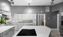 Retractable Downdraft Ventilation System on Kitchen Island