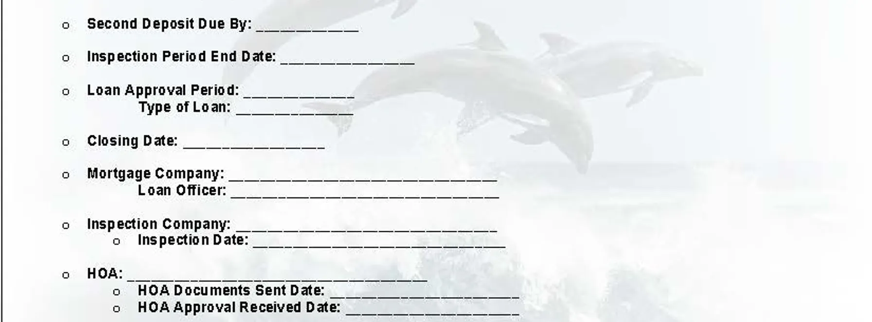 Closing Checklist!