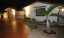 The property at night.