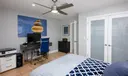 Modern frosted doors throughout the home