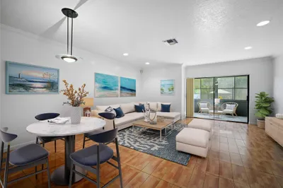 Open Living/Dining Virtually Staged Laminate Floor