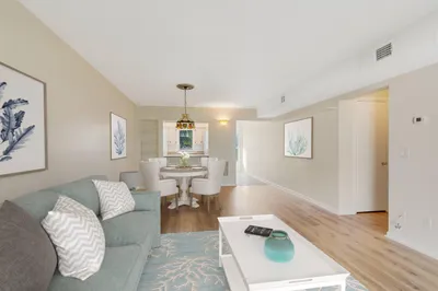 Staged Living room and dining combo