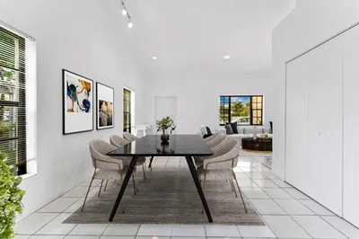 Dining view virtual staged