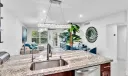 Kitchen Island, Dining Room and Living Room