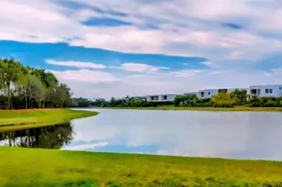 Patio lake view