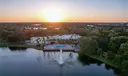 Drone Shot Club house & Fountain & Water