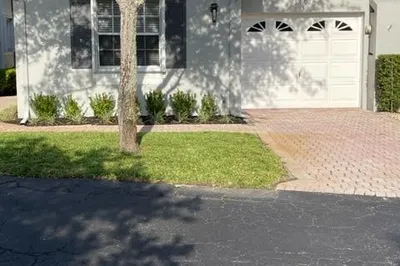 Entrance and garage