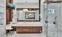 Custom cabinets and a vanity to get ready carefree
