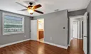 Master Bedroom with Wood floors!