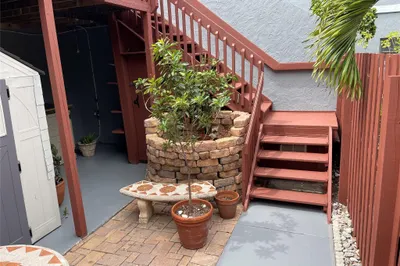 Courtyard with shed