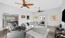 Family room with 10 foot ceiling height