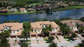 ✨ Breathtaking Sunsets & Wide Lake Views from Single-Story Carriage Home in the Jupiter Country Club!