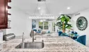 Kitchen Island and Living Room