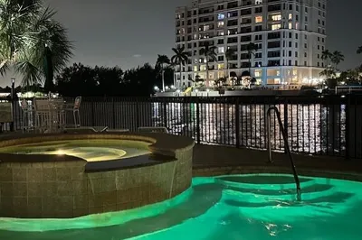 Night View of Pool & Hottub