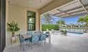 Covered Patio off Living Room Large Sliding Doors