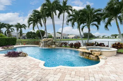 pool and lake view