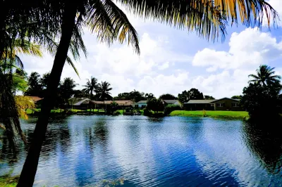 View of lake behind home.