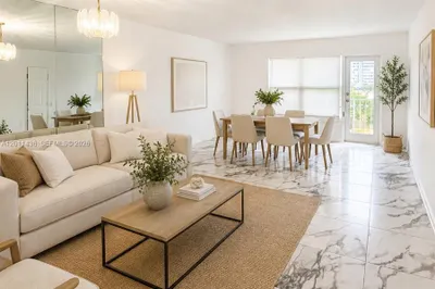 AI Virtual staging of living/dining area