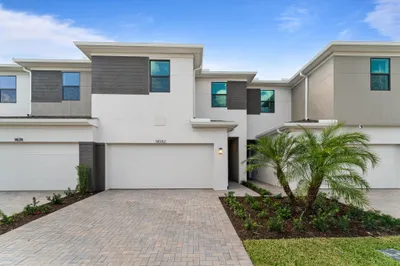 Stock photos represent builder's floorplan