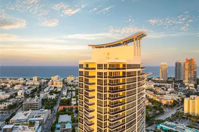 "The Miami sunset illuminating the Murano Grande?s