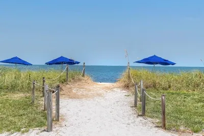 Entrance to the Beach behind the Pool Patio