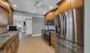 Kitchen with stainless steel appliances