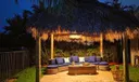 Fully powered TIKI HUT with mounted TV, sofa, coffee table - perfect for your outdoor entertaining pleasure!