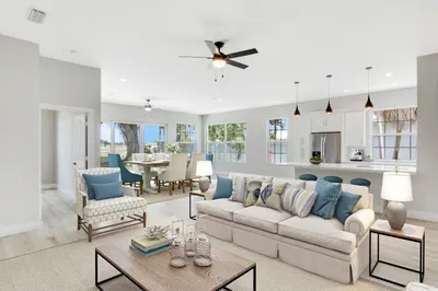 Virtually staged living room