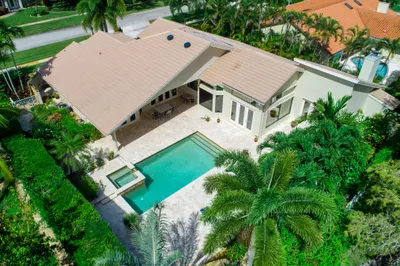 Aerial View of House & Pool