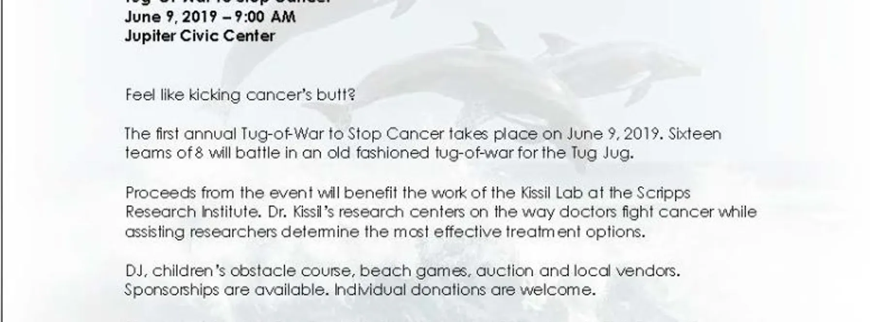 Tug-Of-War to Stop Cancer | Press Release
