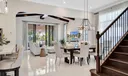 Open Concept Kitchen/Dining/Living Space with soaring ceilings
