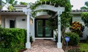 Trellis entry with impact French doors