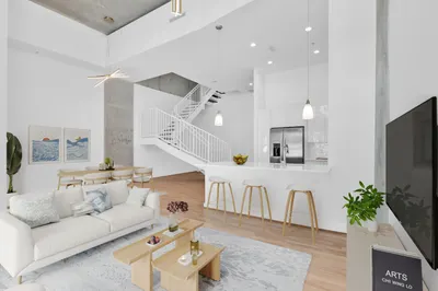 Virtually staged dining living