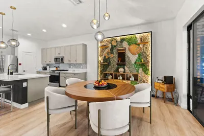 Dining area with Living Moss Wall