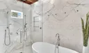 Separate stand alone tub and spacious shower