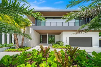 Modern tropical estate exterior view